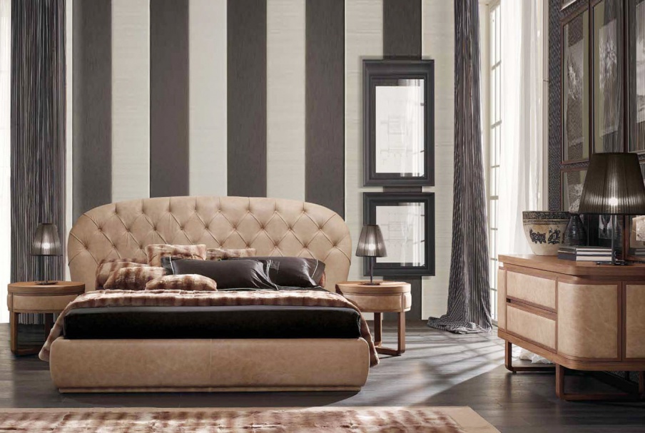 Bed with high upholstered headboard Little Milady, Ulivi