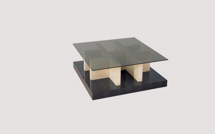 Coffee table square with glass top Gallery, Ulivi