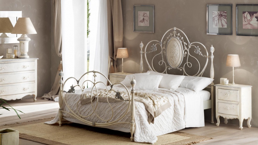 Double wrought iron bed Caruso, Cantori