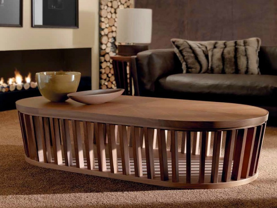 Coffee table with oval countertop Theo, Ulivi