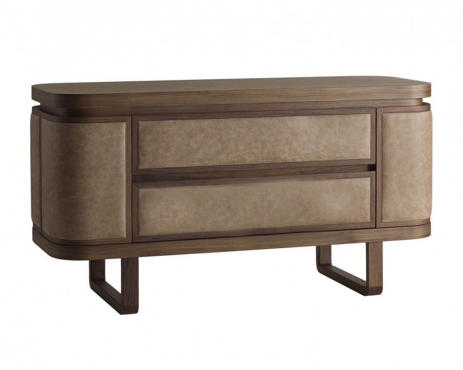 Chest of drawers in leather finishing World luxury, Ulivi