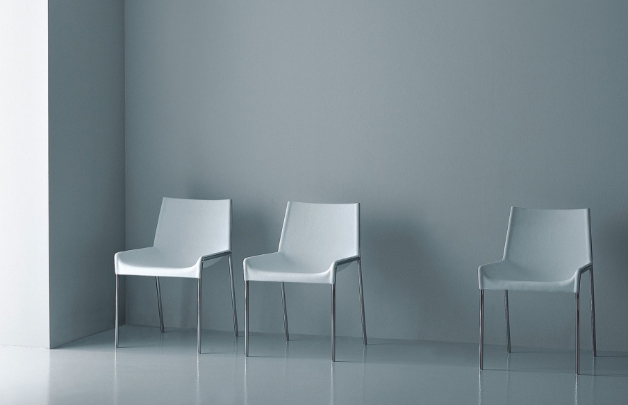 Chair with frame made of chrome-plated pipes H. Chair, Porro