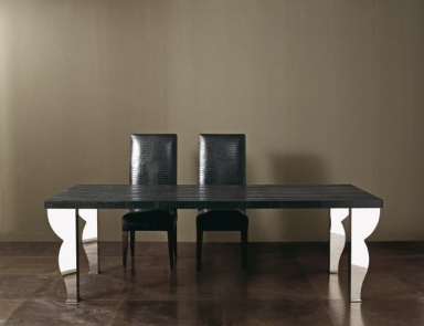 Dining table with leather upholstery Doki – Rugiano