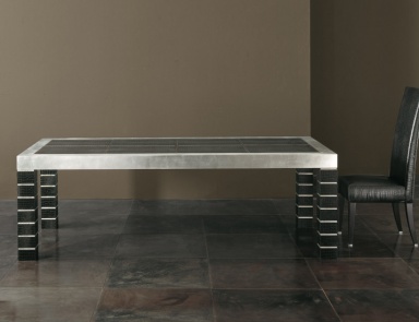 Dining table with leather upholstery Master– Rugiano