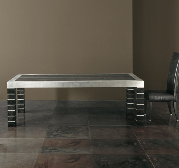 Dining table with leather upholstery Master– Rugiano