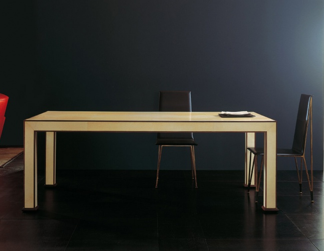 Dining table with leather upholstery Deco– Rugiano