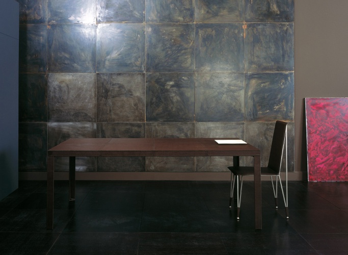 Dining table with leather upholstery Todo – Rugiano