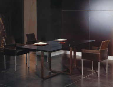Dining table with leather upholstery Nokido RE – Rugiano
