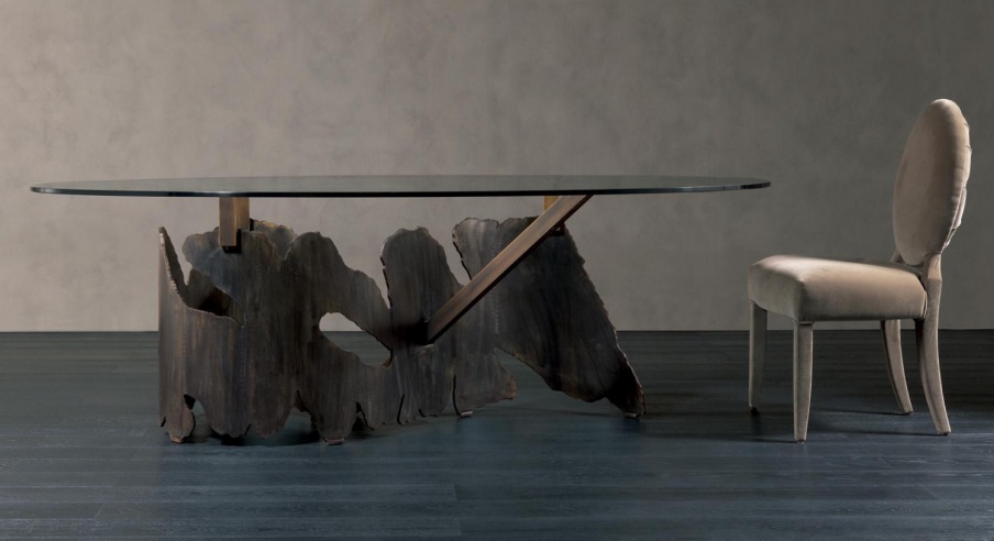 Dining table with base made of metal Giorgio, Rugiano