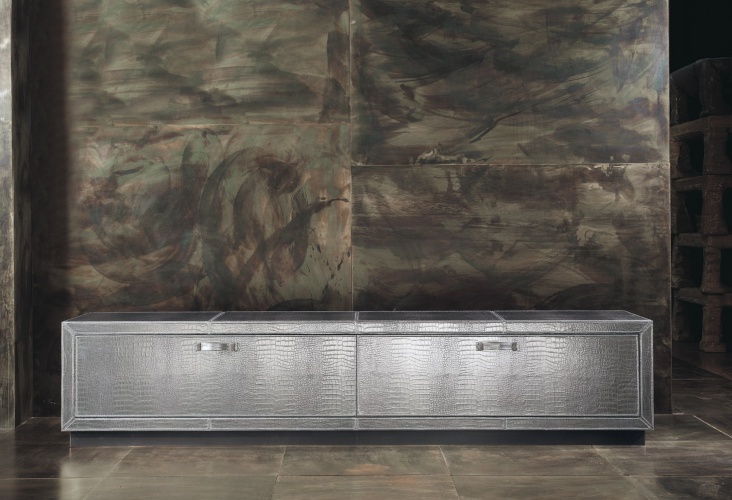 A snack bar with leather upholstery Dakota - Rugiano