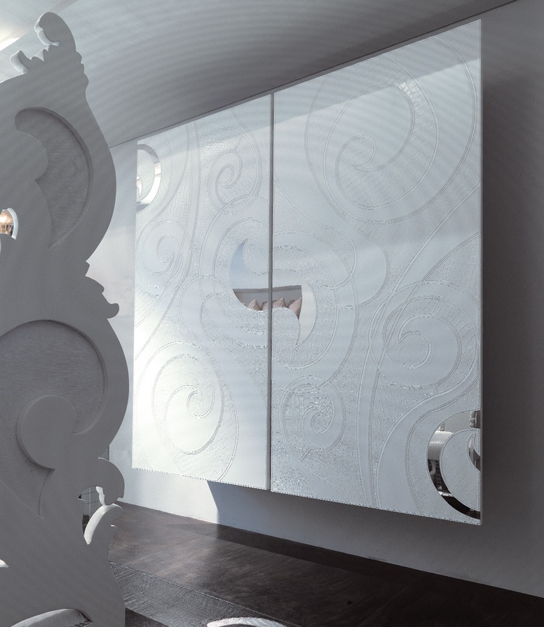 The library Cabinet is in the decoration of leather Optical – Rugiano