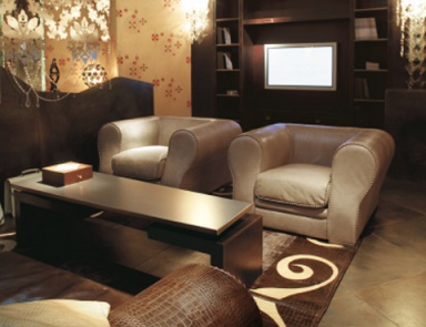 Chair in leather upholstery Otello, Rugiano