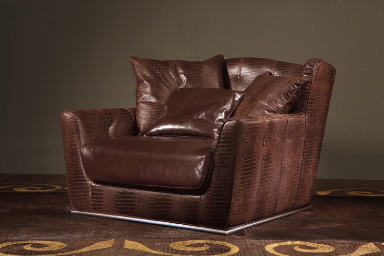 Armchair with leather upholstery Amelia – Rugiano