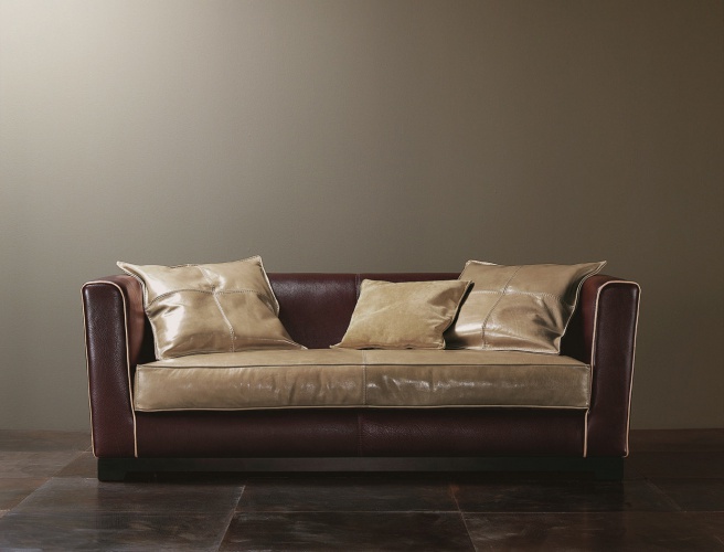 Double and triple sofa with leather upholstery Rotari – Rugiano