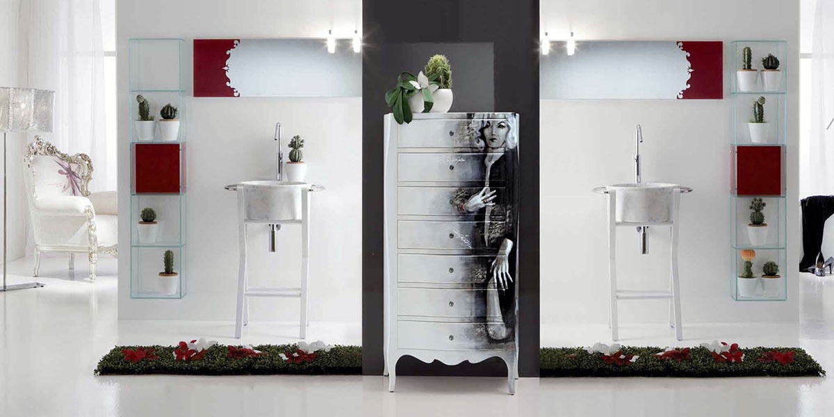 Dresser solid wood with seven drawers for storage Set Moda'rte, Moda Luxury furniture MR