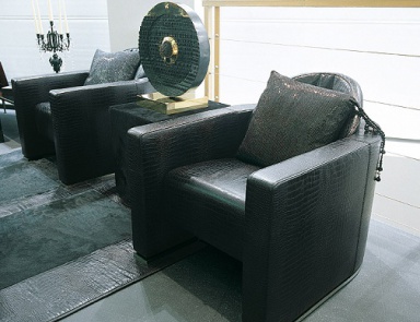 Armchair with leather upholstery Clotilde – Rugiano