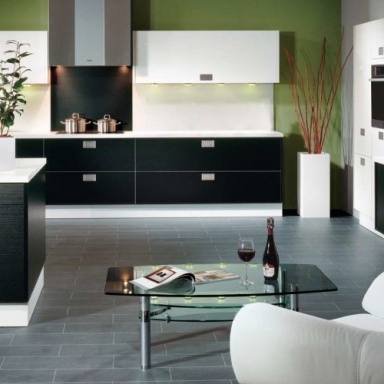 Kitchen (kitchen set) KIRA black-and-white