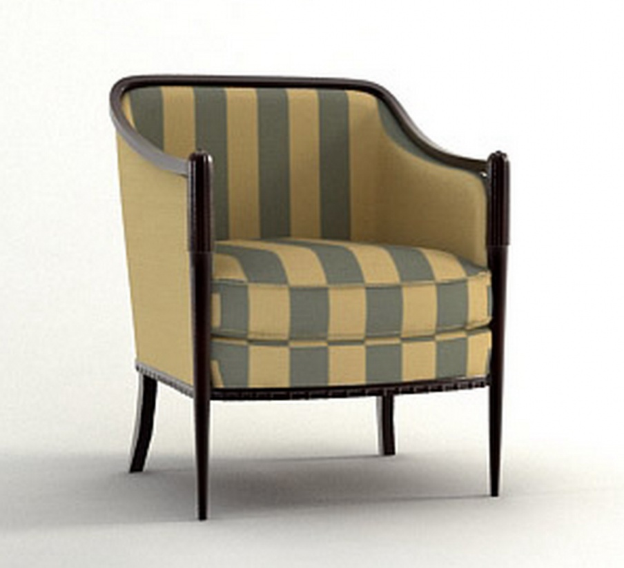 Chair with hard armrests, Barbara Barry