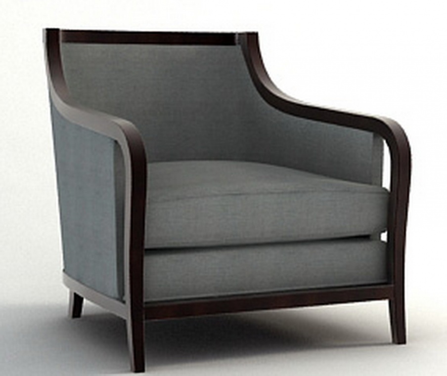 Chair with hard armrests, Barbara Barry