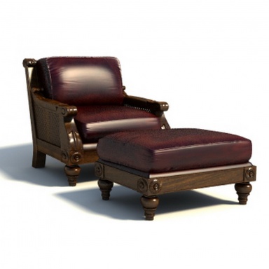 Armchair with pouf Barbara Barry