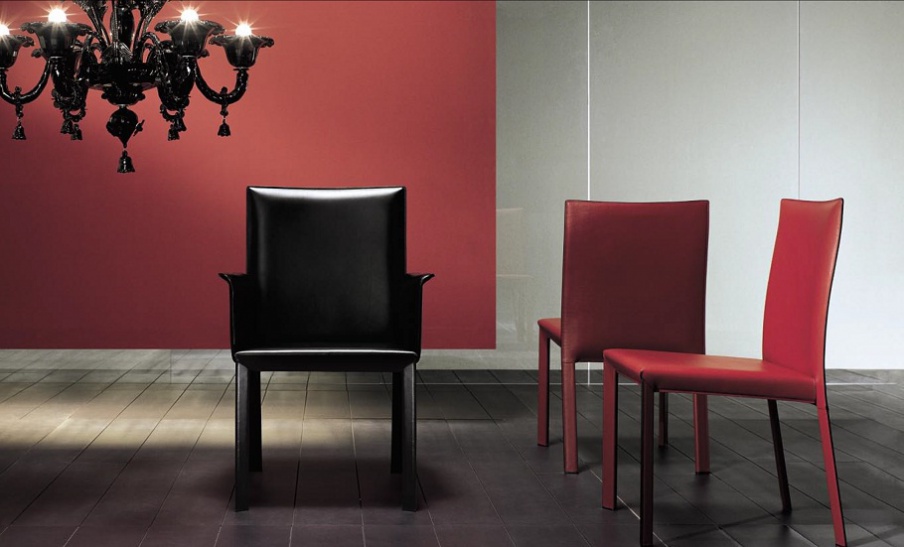 Chair in leather upholstery Marlene, I4 Mariani