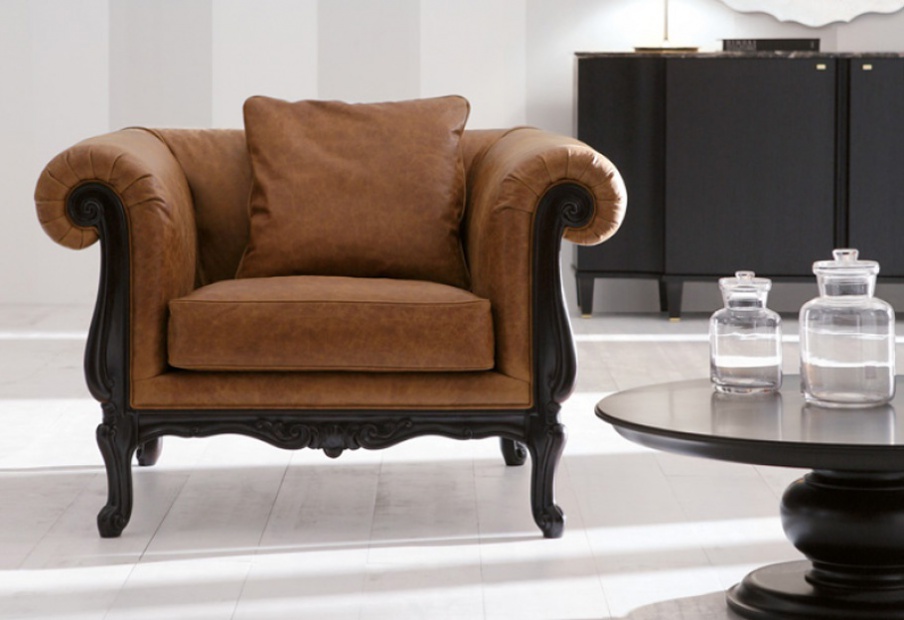 Chair with rounded armrests Sansone, Opera Contemporary