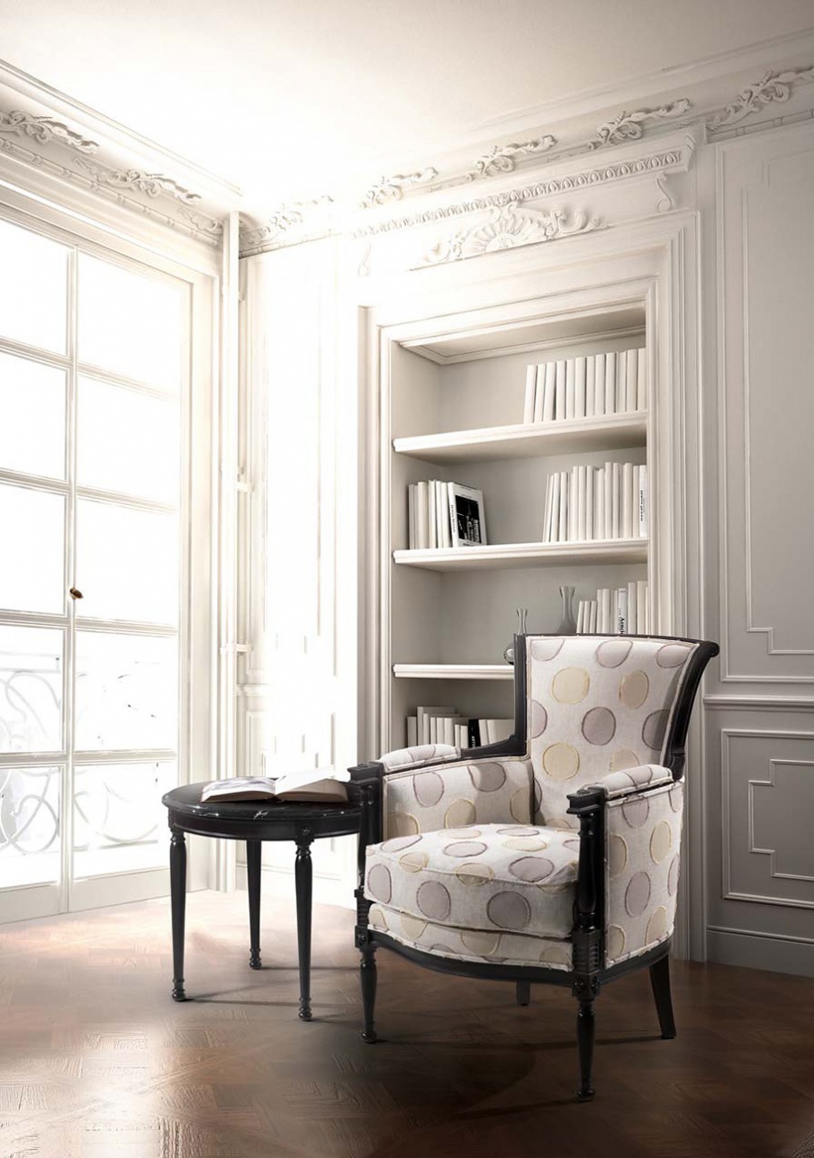 Armchair with upholstered seat Mediterraneo, Angelo Cappellini