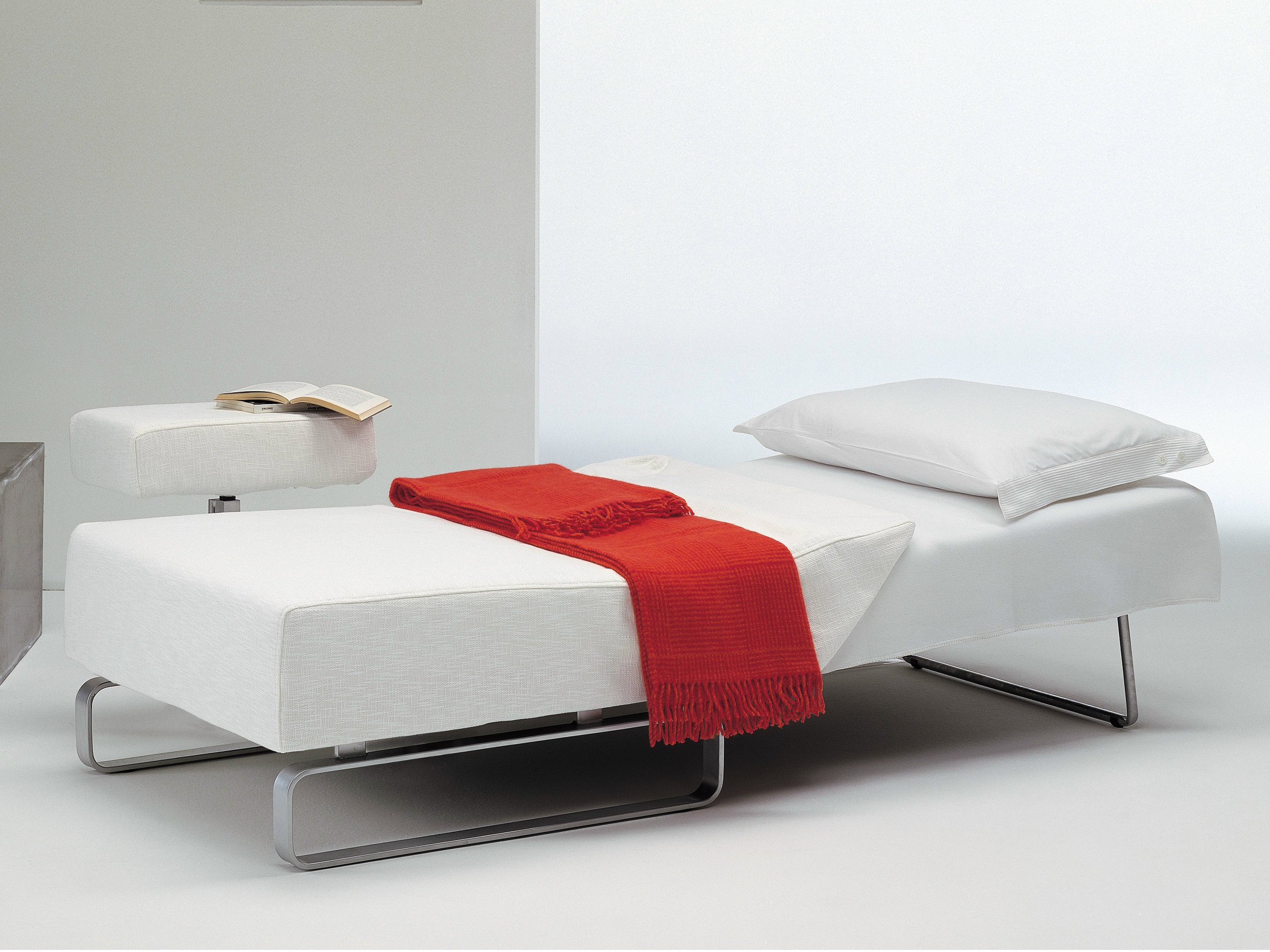 Chairbed cover in cotton bluegray tint, Queen, Bodema Luxury