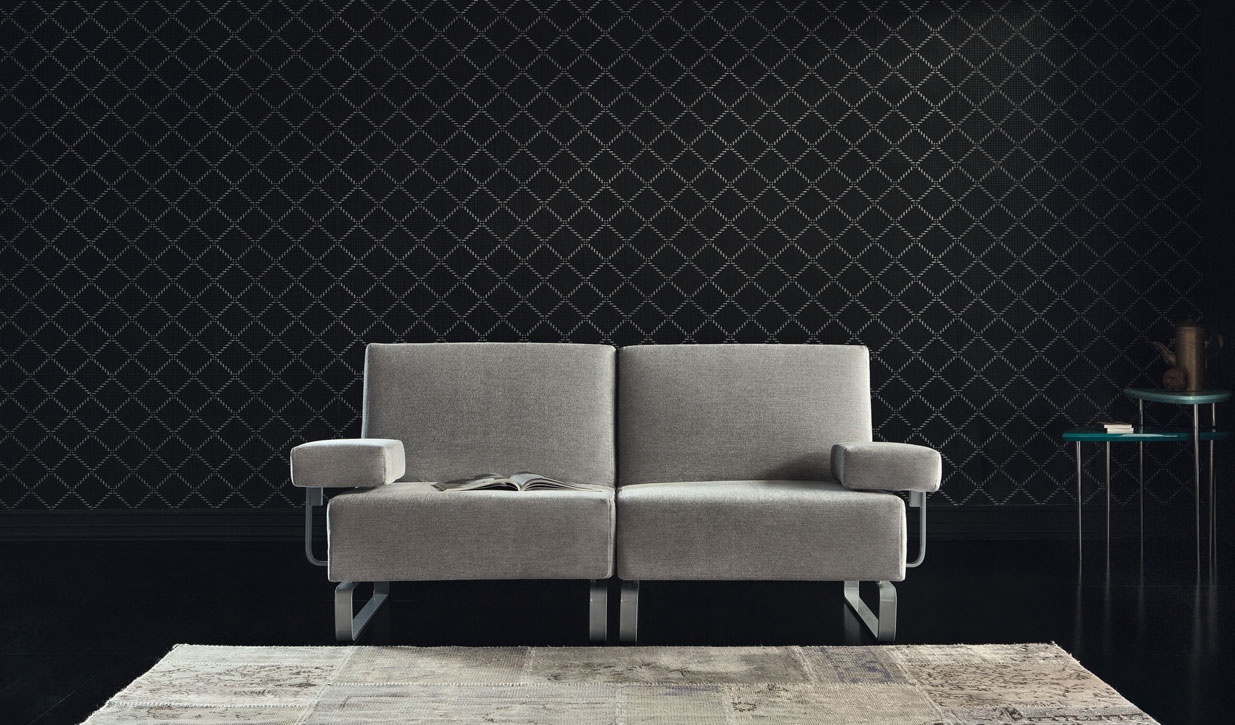 Chairbed cover in cotton bluegray tint, Queen, Bodema Luxury