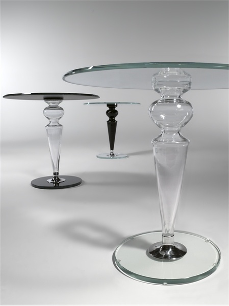 Coffee table on pedestal base made of glass, Gran Canal - Reflex Angelo