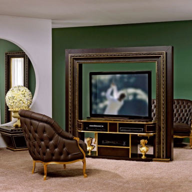 The panel under the TV Revolving Home Cinema