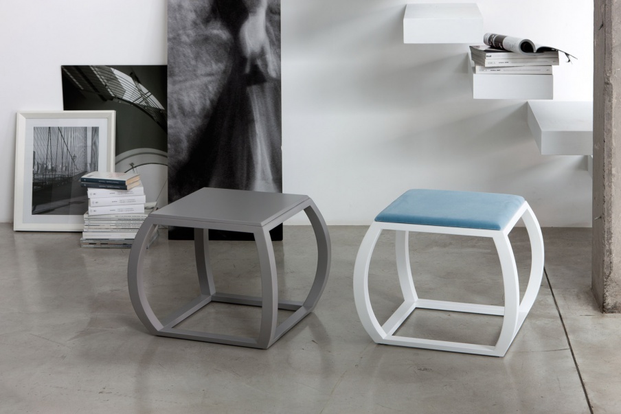 Coffee table pouf Clyde wood, Porada Luxury furniture MR