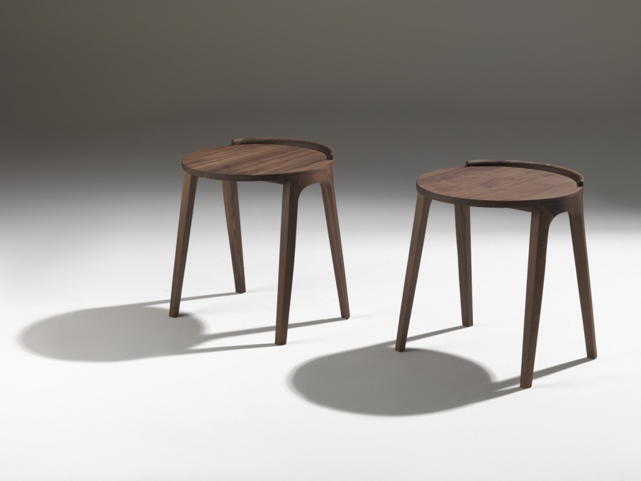 Bedside Deck table of solid walnut wood, Porada