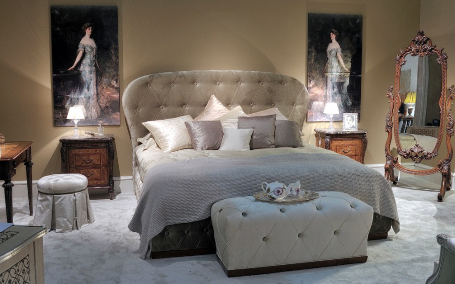 Double bed with upholstered headboard G1523, Annibale Colombo