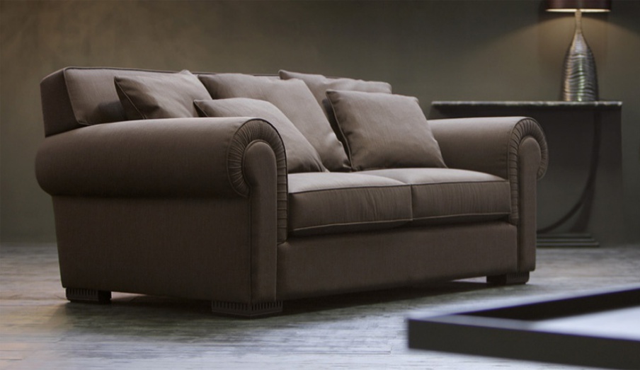 Sofa with rounded armrests Ruggero, Opera Contemporary