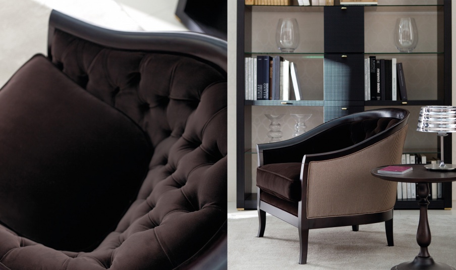 Armchair with a curved backrest Marta Classic, Opera Contemporary