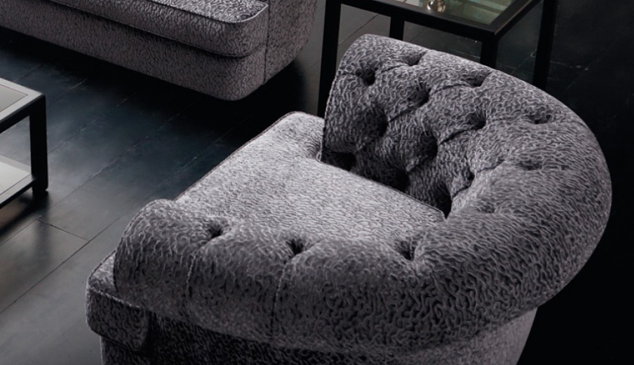 A chair with a semicircular back Lisette Soft, Contemporary Opera