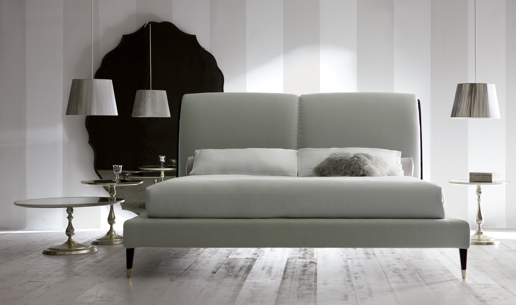 Bed with upholstered headboard Iris, Opera Contemporary Luxury
