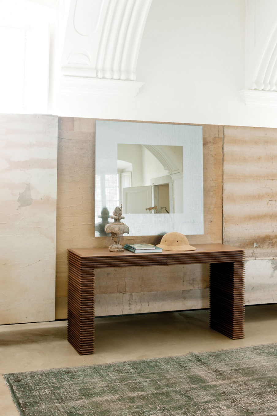 Linka console in walnut with two drawers, Porada