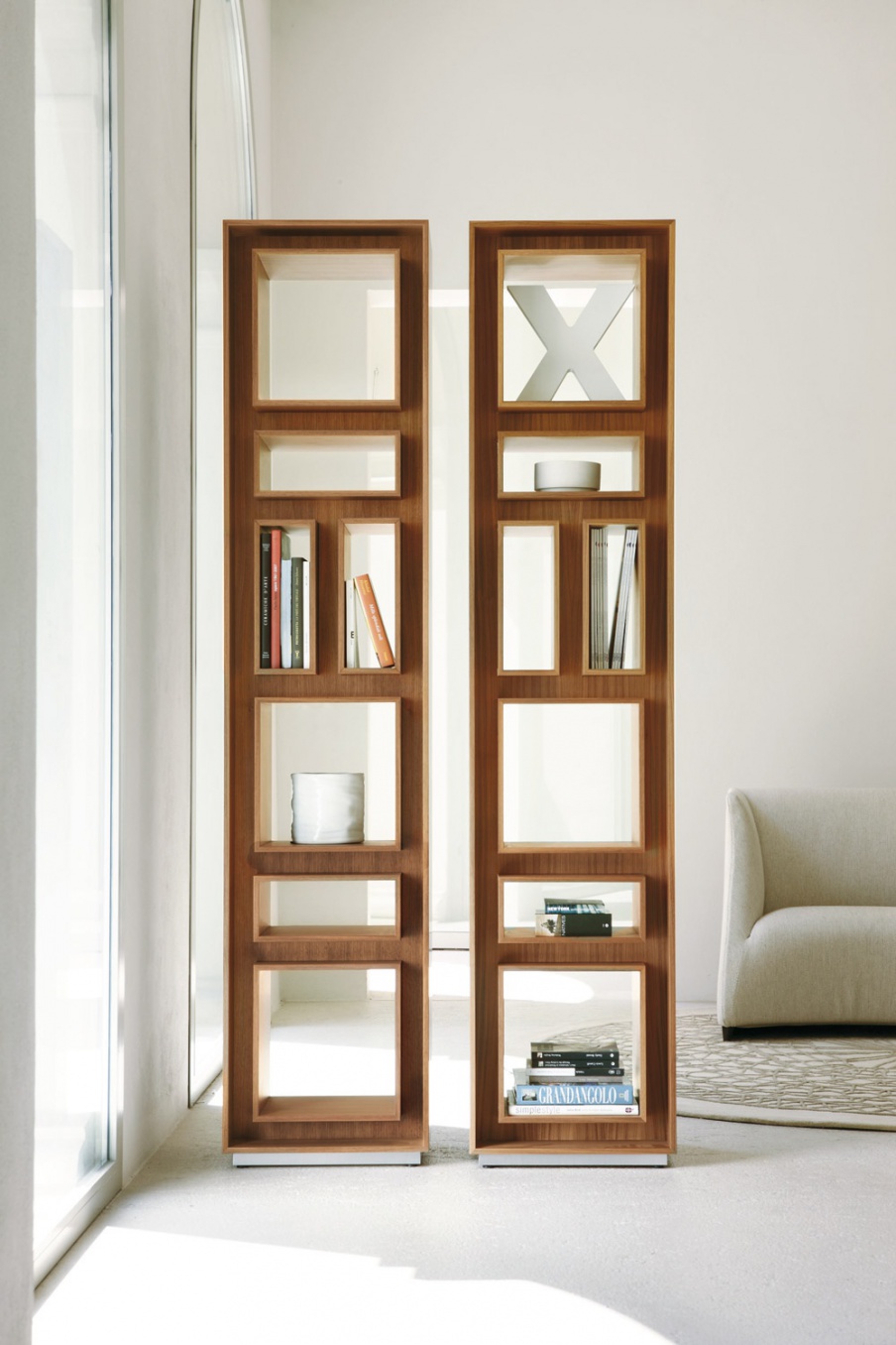 Fancy bookcase made of walnut, Porada