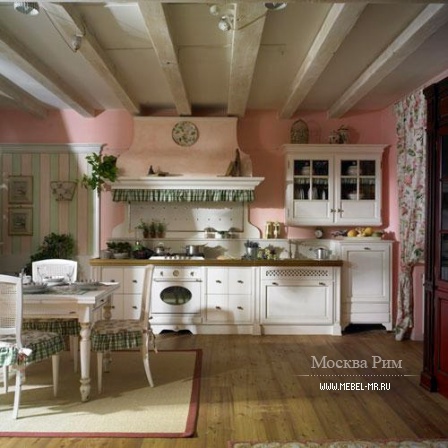 Kitchen with wooden case and marble top Florence 1, Arcari