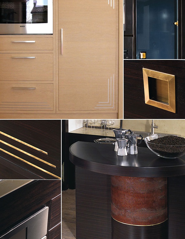 Sophistication skillfully varnished wood finds its perfect combination with modern elements.