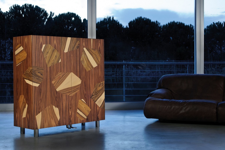 Sideboard lined Sonam wood Bois de rose, Edra