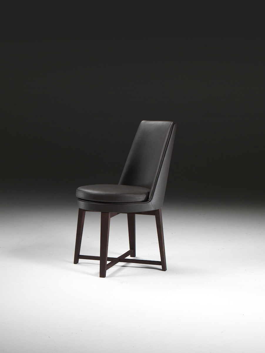 Chair with leather upholstery or textiles Feel Good, Flexform