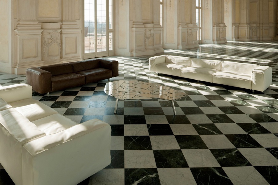 Three-seater sofa on steel base Sofа, Edra