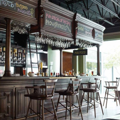 The upper tier of the bar Tudor Oak