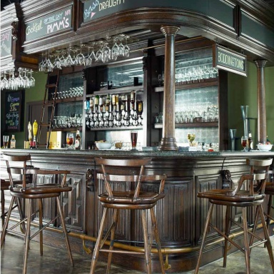 The upper tier of the bar Tudor Oak