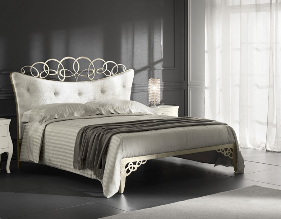 Double bed with upholstered headboard Deco, Cantori