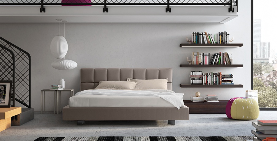 Double bed on the "hidden" frame is Cubic, Pianca