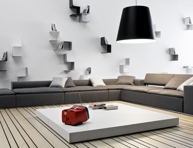 Three seater sofa in fabric Duo by Pianca